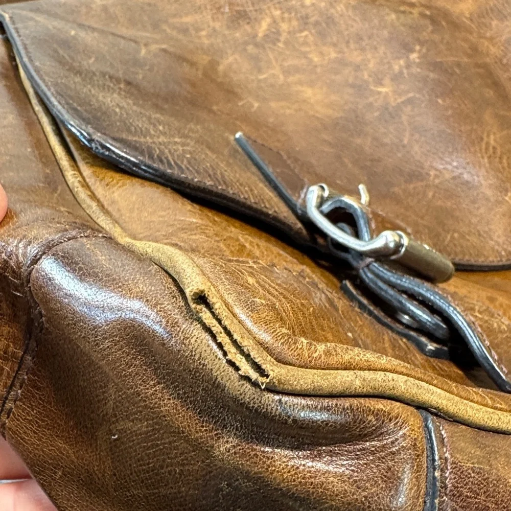 Vintage Frye Brown Leather Men's Messenger Bag